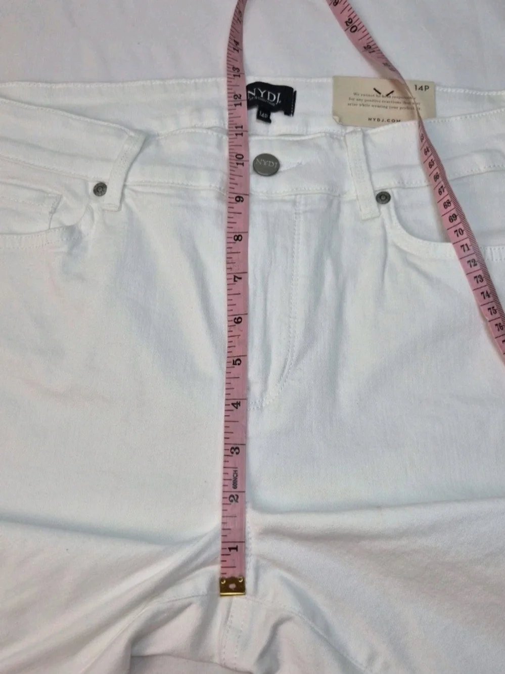 Nydj Women's Shorts Bermuda Size 14P Petite Optic White Stretch NWT 34
